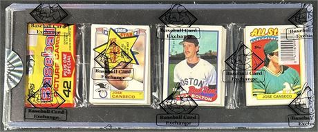 1989 Topps Baseball Rack Pack Baseball Card Exchange Wrapped w/ Canseco On Front