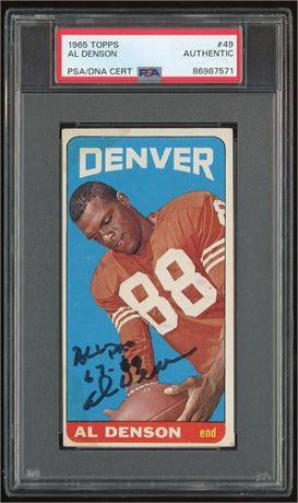 1965 Topps #49 Al Denson RC PSA Authentic Auto