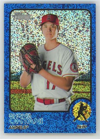 2022 Topps Heritage #150 Shohei Ohtani Blue Sparkle