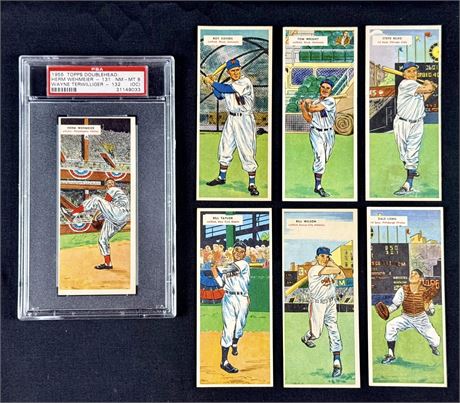 1955 Topps Doubleheader Lot (7) VGEX Average w/ PSA 8(oc)