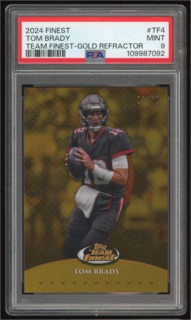 2024 Topps Finest "Team Finest" Tom Brady 23/50 Gold Refractor PSA 9 MINT
