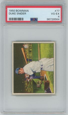 1950 Bowman #77 Duke Snider PSA 4 VGEX