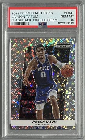 2022 Prizm DP Jayson Tatum Flashback Circles Prizm PSA 10 GEM MINT POP 2