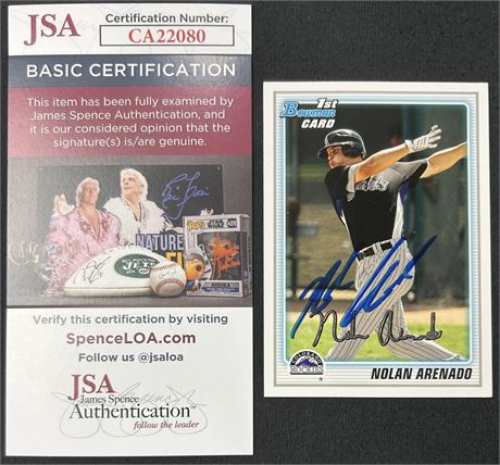 2010 Bowman Prospects Nolan Arenado RC On-Card Auto JSA