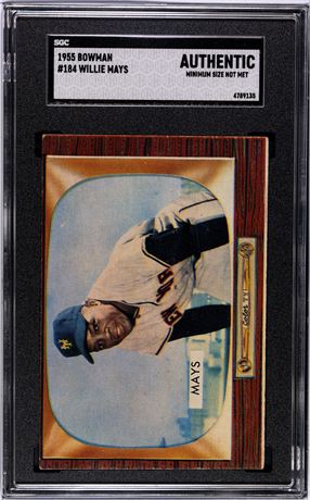 1955 Bowman #184 Willie Mays SGC Authentic (MS)