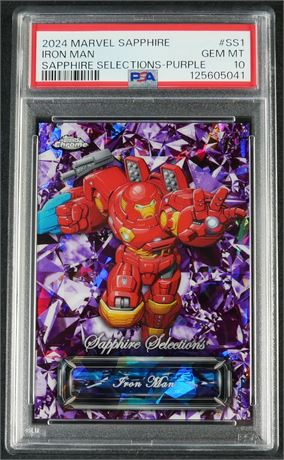 2024 Marvel Sapphire 12/15 Iron Man Sapphire Selections Purple PSA 10 GEM MINT