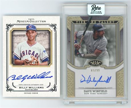 2013-2024 Topps Baseball HOF Numbered & Auto Lot (2) w/ Winfield, Williams