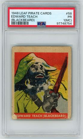 1948 Leaf Pirate Cards #58 Edward Teach Blackbeard PSA 1 (MC) POOR