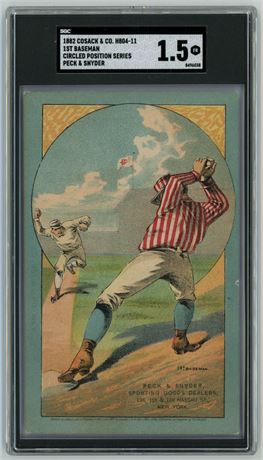 1882 H804-11 Cosack & Co 1st Baseman Peck & Snyder SGC 1.5 FAIR