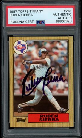 1987 Topps Tiffany #261 Ruben Sierra RC Auto PSA Authentic Auto 10