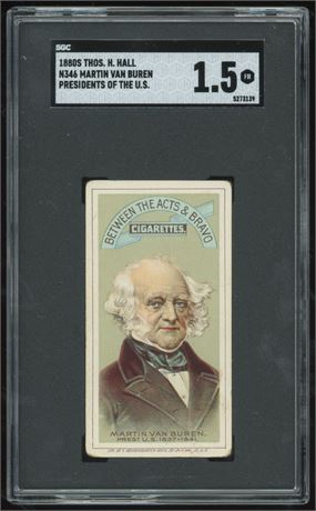 1880s Thos H Hall N346 Presidents Of The US Martin Van Buren SGC 1.5 FAIR