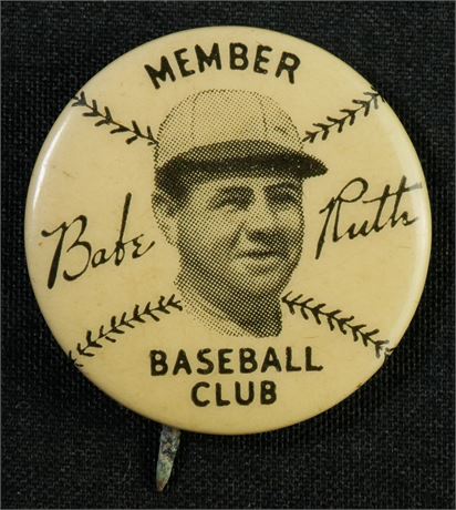 1934 Quaker Oats Babe Ruth Baseball Club Pin