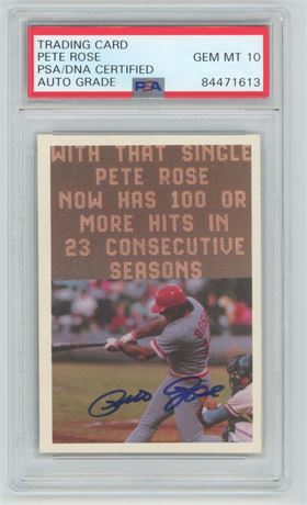 1985 Renata Galasso Pete Rose #120 Autographed PSA 10 GEM MINT AUTO GRADE