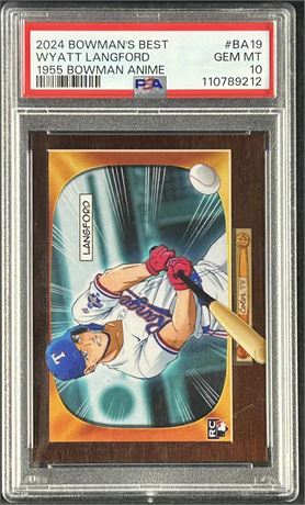 2024 Bowman's Best Wyatt Langford 1955 Bowman Anime SSP Case Hit PSA 10 GEM MINT