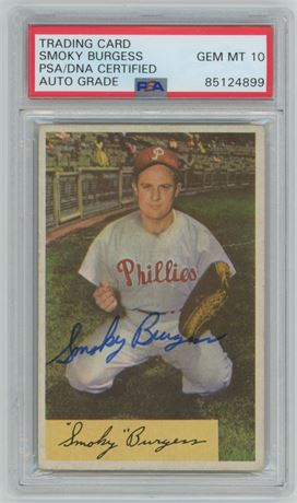 1954 Bowman #31 Smokey Burgess Auto PSA 10
