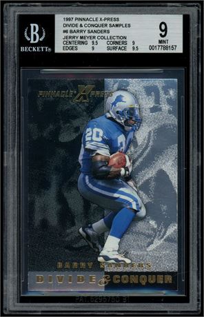 1997 Pinnacle X-Press #6 Barry Sanders Divide & Conquer Samples BGS 9.5 READ