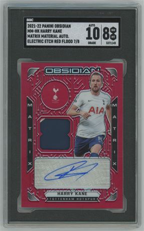 2021 Panini Obsidian Matrix Material Auto Harry Kane 7/8 SGC 8/10