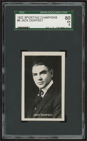 1922 Sporting Champions #9 Jack Dempsey RC SGC 5 EX