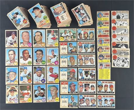 1968 Topps Baseball Partial Set (374/598) w/ Stars, 61 Hi#'s, All Checklists VG+