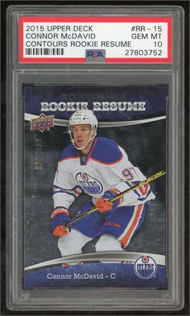 2015 Upper Deck Connor McDavid RC Contours Rookie Resume 326/399 PSA 10 GEM MINT