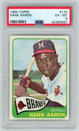 1965 Topps #170 Hank Aaron PSA 6 EXMT