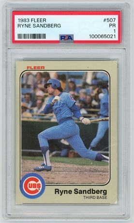 1983 Fleer #507 Ryne Sandberg RC PSA 1 POOR Pop 6