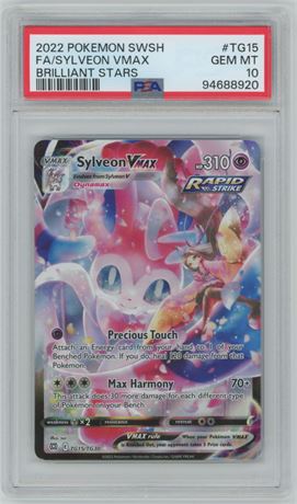 2022 Pokemon Sword/Shield Brilliant Stars Full Art Sylveon VMAX PSA 10 GEM MINT