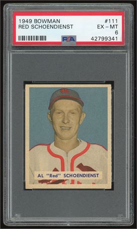 1949 Bowman #111 Red Schoendienst PSA 6 EXMT