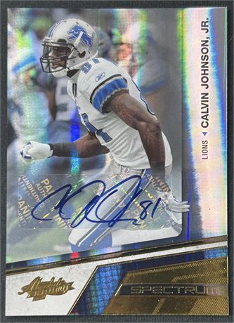 2010 Absolute Memorabilia Spectrum Gold Signatures Calvin Johnson 3/5