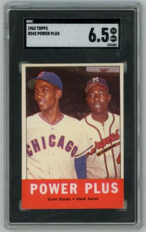 1963 Topps #242 Ernie Bank & Hank Aaron Power Plus SGC 6.5 EXMT+