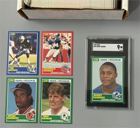 1989 Score Football Complete Set (1-330) w/ Barry Sanders SGC 9 NM+ AVG