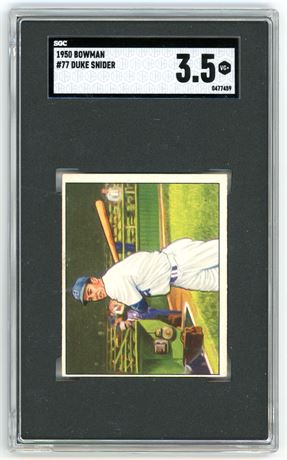 1950 Bowman #77 Duke Snider SGC 3.5 VG+