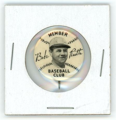1934 Quaker Oats Babe Ruth Baseball Club Member Pin