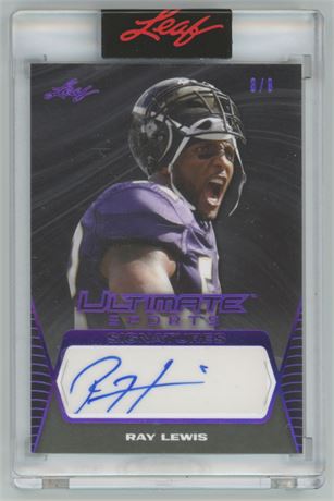 2021 Leaf Ultimate Sports Ray Lewis Auto 3/9 Purple