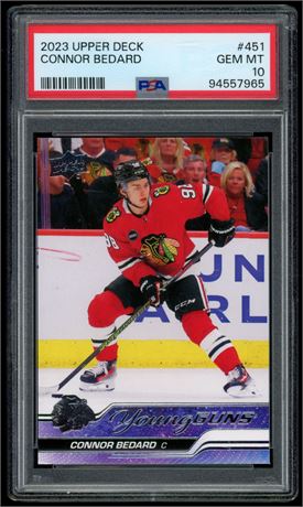 2023 Upper Deck #451 Connor Bedard Young Guns RC PSA 10