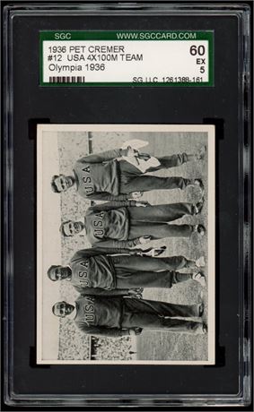 1936 Pet Cremer #12 Jesse Owens 4x100M Team Olympia 1936 SGC 5