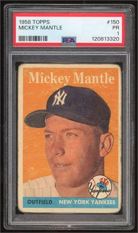1958 Topps #150 Mickey Mantle PSA 1