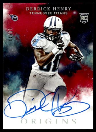 2016 Panini Origins #112 Derrick Henry RC RC Auto 10/49 (Wrinkle)