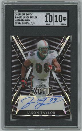 2023 Leaf Exotic Jason Taylor Zebra Crystal 7/9 Auto SGC 10/10