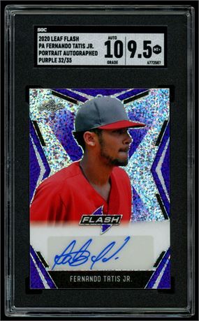 2020 Leaf Flash PA Fernando Tatis Jr Portrait Auto Purple 32/35 SGC 9.5 Auto 10