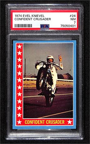 1974 Evel Knievel #24 Confident Crusader PSA 7 NM