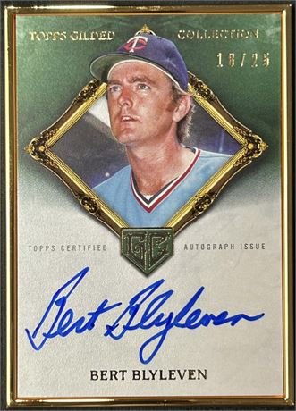 2023 Topps Gilded Collection Gold Framed HOF Autographed Bert Blyleven 18/25