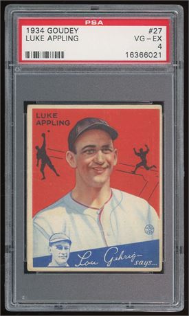 1934 Goudey #27 Luke Appling RC HOF PSA 4 VGEX