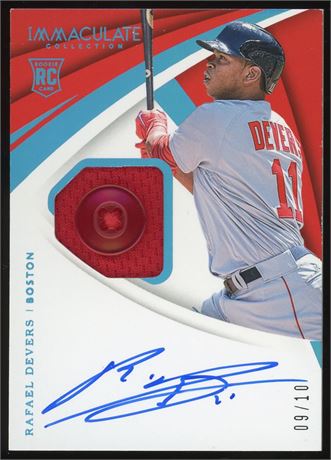 2018 Panini Immaculate #47 Rafael Devers RPA 9/10 Button Patch