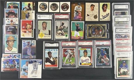 Vintage to Modern Graded/Raw Baseball Stars Lot (32) w/ Roberto Clemente