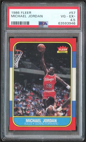 1986 Fleer #57 Michael Jordan RC  PSA 4.5 VG-EX+