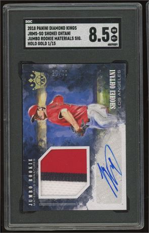 2018 Panini Diamond Kings Shohei Ohtani RPA 1/15 SGC 8.5 NMMT+ 3-Color Patch