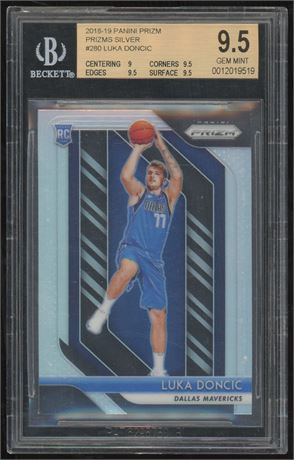 2018 Panini Prizm #280 Prizm Silver Luka Doncic RC BGS 9.5 GEM MINT *READ