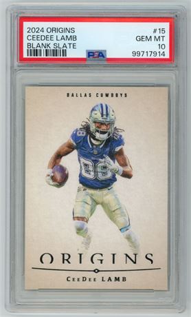 2024 Panini Origins #15 CeeDee Lamb Blank Slate PSA 10 GEM MINT Pop 11