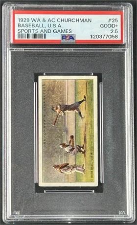 1929 Churchman's #25 Babe Ruth Baseball PSA 2.5 GOOD+ w/ Complete Set (1- 25)